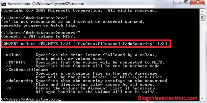 The command to convert FAT32 to NTFS