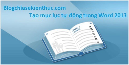 Tạo mục lục cho word 2013