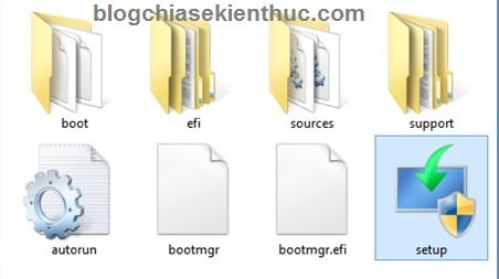 Các file có trong bộ cài Windows