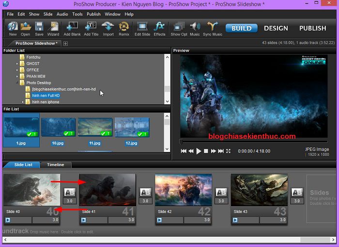 Proshow Produer: Với Proshow Producer, bạn có thể tạo ra những video slideshow tuyệt đẹp một cách dễ dàng và chuyên nghiệp. Tự do sáng tạo với những tính năng độc đáo, nhiều hiệu ứng ánh sáng và âm thanh đa dạng, Proshow Producer sẽ khiến bạn trở thành một nhà sản xuất video đích thực.