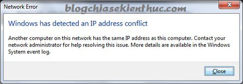 Cửa sổ đã phát hiện ra một xung đột địa chỉ IP