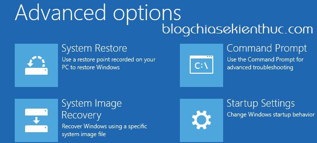 5 cách vào WinRE / Advanced Options trên Windows 11/ 10 /8