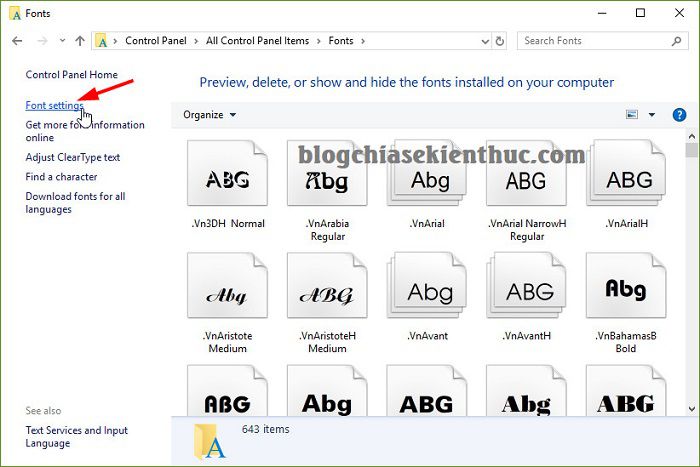 Cách cài Fonts chữ trên Win 10 tối ưu, không làm nặng máy