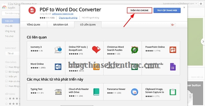 Convert file PDF sang Word bằng tiện ích mở rộng trên trình duyệt