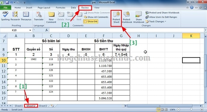 Cách Khoá Sheet Hoặc Một Vùng Nội Dung Của Sheet Trong Excel