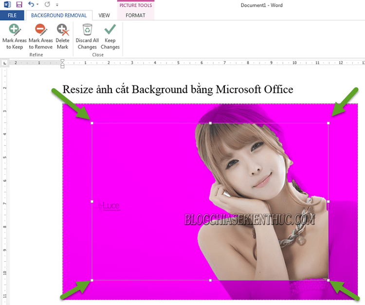 Cách xóa Background bằng Word, Resize ảnh bằng Word, Excel..
