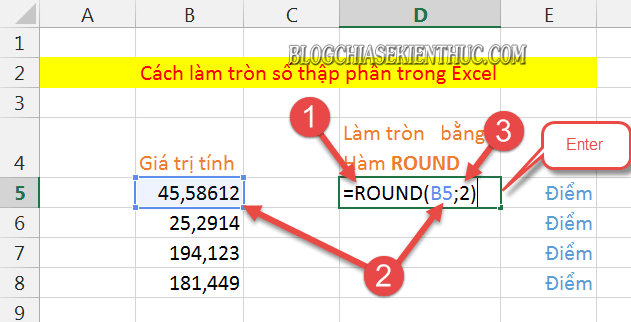 Cách dùng hàm EVEN trong Excel để làm tròn số nguyên chẵn gần nhất