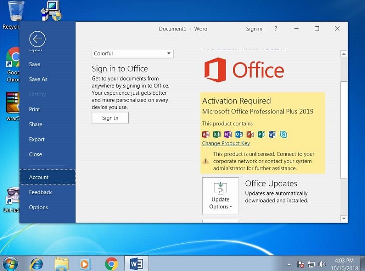 Install office 2019 in win 7