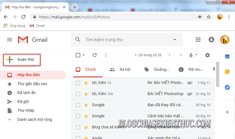 Hướng dẫn chèn link liên kết vào nội dung văn bản Gmail