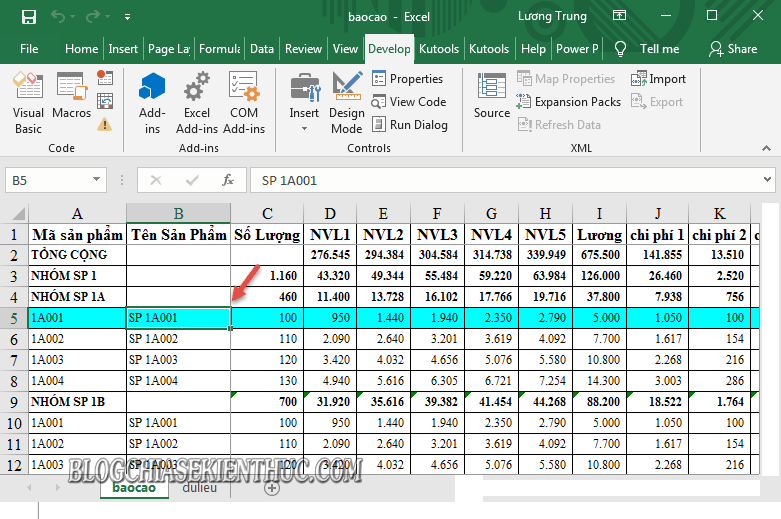 Tự Động Tô Màu Hàng, Cột Khi Click Chuột Vào Ô Trong Excel