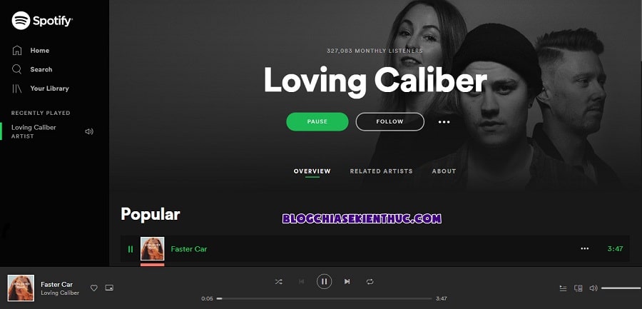 Cài thêm giao diện nghe nhạc cho Spotify Web Player