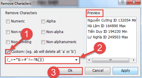 Cách Xoá Các Ký Tự Đặc Biệt Trong Excel (Có Chỉ Định)