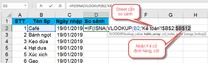 compare two columns in excel and return yes or no