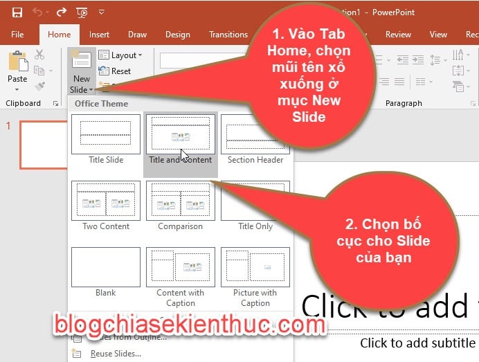 Tạo bố cục và làm việc với nội dung trong PowerPoint