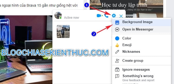 Cách thay đổi hình nền Facebook Chatbox và Messenger