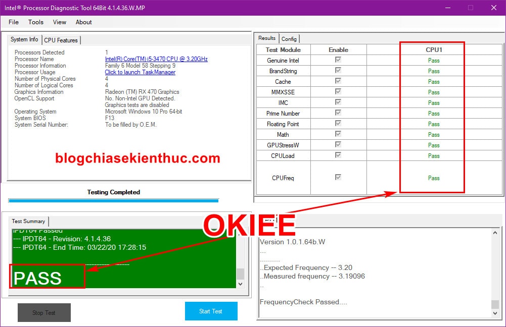 intel processor diagnostic tool windows 10