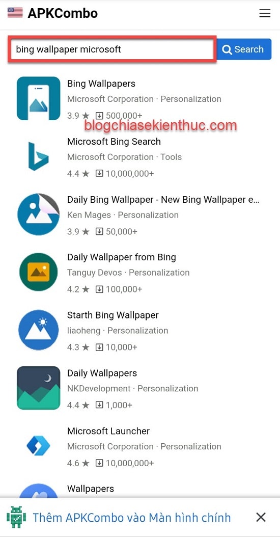 Ứng dụng tự động thay đổi hình nền Android theo Bing