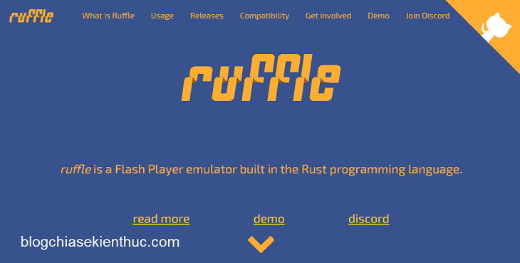 Tiện ích Ruffle sẽ hỗ trợ chạy các nội dung flash trên website