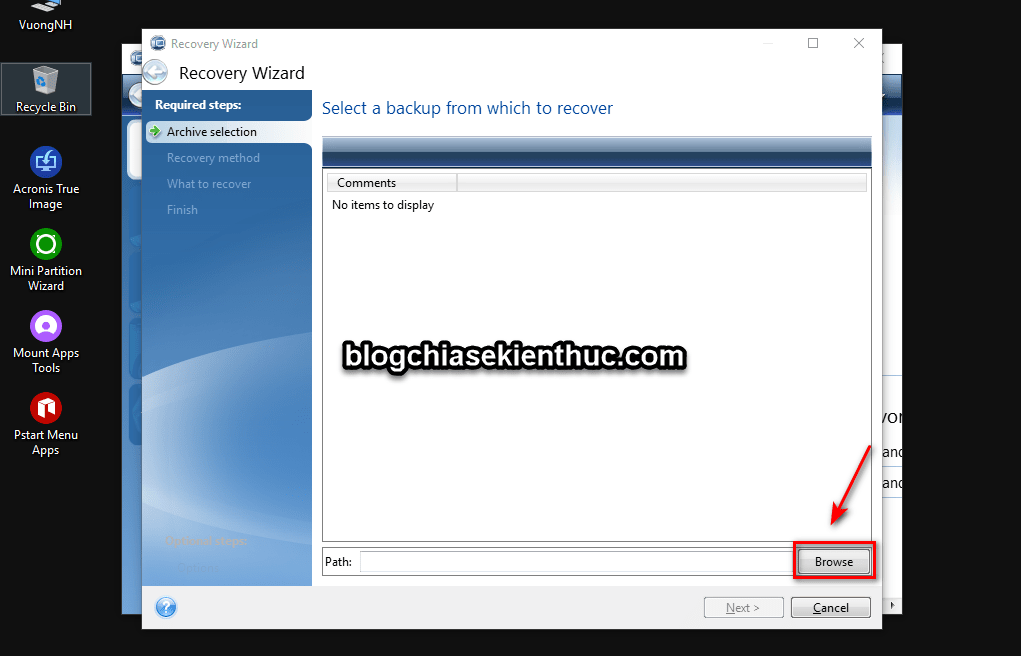 sao luu windows 10 bang acronis true image