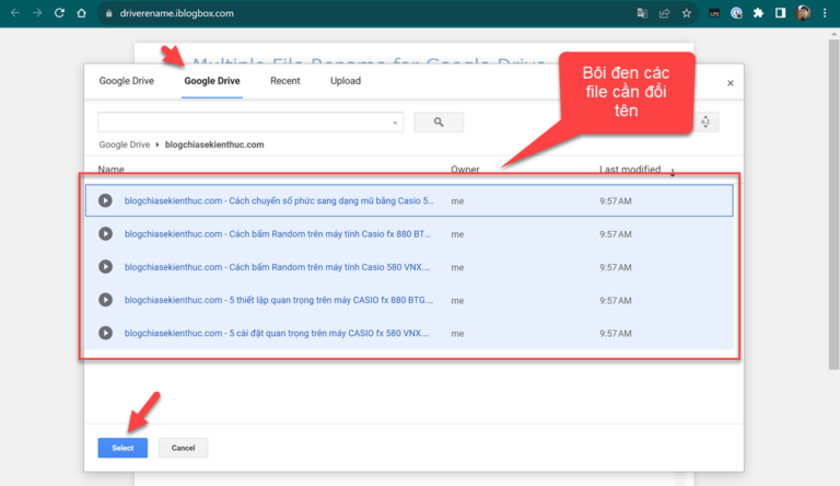 Cách đổi tên hàng loạt File (Folder) trên Google Drive